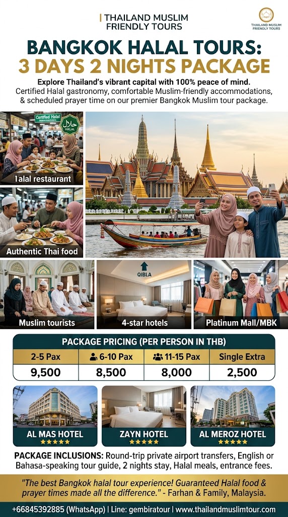 bangkok muslim tour package with hotel 3d2n