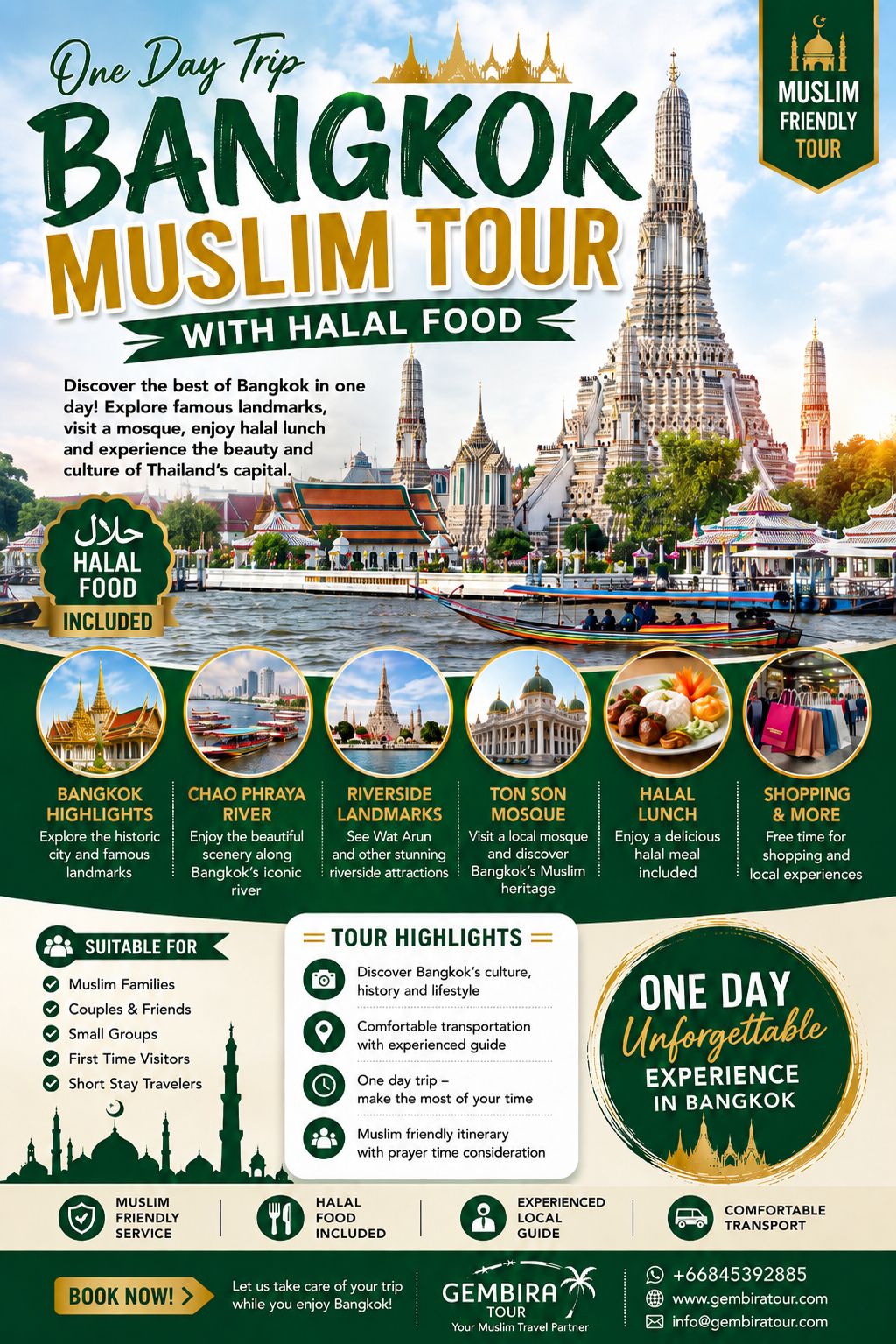 one day trip bangkok muslim tour
